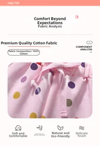 Détail du tissu 100% coton rose à pois pour short fille avec cordon de serrage doux