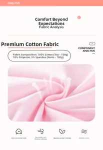 Detail of pink cotton girl's outfit fabric with 100% cotton and polyester blend texture