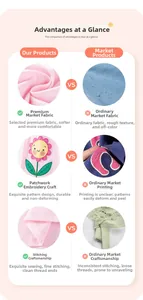 Detailed comparison of pink cotton fabric softness and sunflower applique embroidery craft