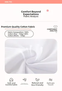 Detail view of 100% cotton fabric showing breathable texture and soft material specs