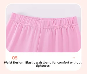 Detail of pink cotton baby pants featuring comfortable elastic waistband design