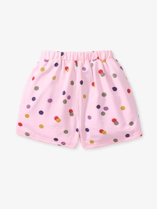 Short rose pour filles avec pois colorés et taille élastique pour un style décontracté