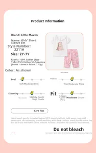 Detailspezifikationen für Mädchen-Baumwollset mit Hasen-Print und Hose, Gr. 2Y-7Y