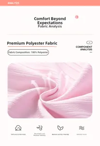 Detail view of pink ruffled fabric made of 100% breathable soft polyester material