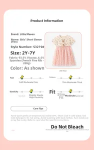 Detail view of pink tulle skirt and floral top with fabric composition for girls