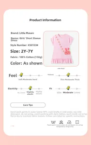 Vue détaillée de la robe en coton rose montrant le tissu et la poche lapin mignonne