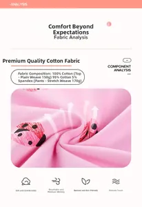 Détail du tissu rose en coton pour fille avec motif coccinelle, texture douce et souple