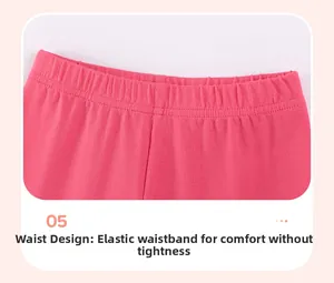 Détail du short en coton rose avec taille élastique et coutures de qualité pour enfant