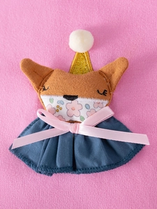 Robe d'été pour fille avec broderie renard à paillettes et tutu en maille rose