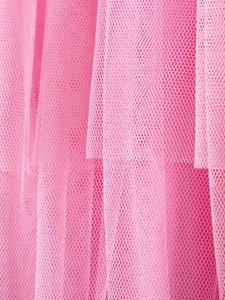 Détail de tulle en mesh rose multicouche pour robe tutu d'été à manches courtes