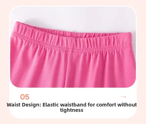 Detalle del conjunto rosa para niña con cintura elástica acanalada para mayor comodidad