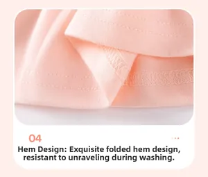 Nahaufnahme vom Saum des Mädchen-Outfits mit Kräuselung und fester Overlock-Naht