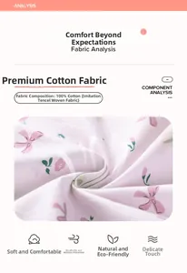Detail of 100% cotton floral fabric showing soft, breathable and eco-friendly texture