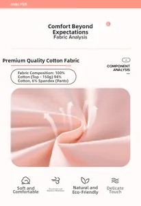 Detail of 100% cotton fabric for girls' summer sets with breathable and soft texture