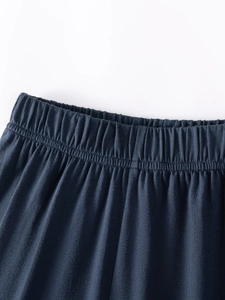Girls striped summer shorts with a comfortable wide elastic waistband in navy blue