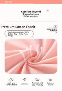 Détail du tissu 100% coton rose montrant la texture respirante et la maille douce
