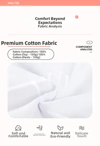 Detail of 100% cotton fabric analysis for kids set with breathable soft texture