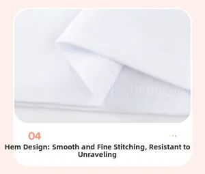 Detail of the white cotton shirt hem showing durable double-needle stitching and fine seams