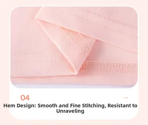 Close-up of baby pink knitwear hem featuring fine double-needle stitching detail