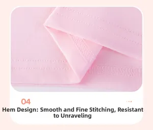 Detail eines rosa Baumwollsaums mit robuster Doppelnadelnaht für Mädchen-Set