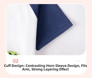 Detail view of cotton t-shirt featuring raglan sleeves and contrast stitching accents