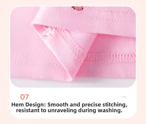 Detail der feinen Nähte am rosa Kleidersaum für langlebige und hochwertige Qualität
