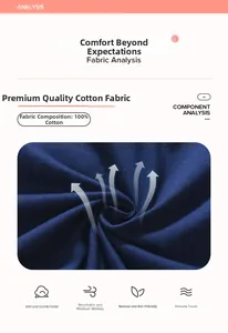Detail of soft 100% cotton fabric showing breathable and moisture-wicking texture