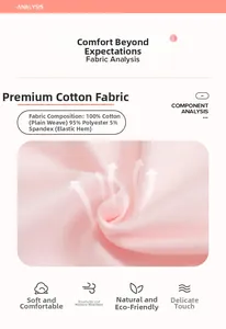 Détails de 100% coton et mélange de polyester extensible pour la robe rose pour filles