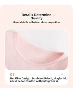Détail de l'encolure d'une robe en maille rose avec coutures renforcées et confortables