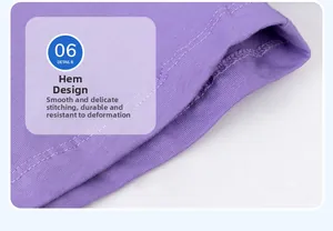 Detail view of smooth double-needle stitching on purple cotton toddler knit pants cuffs
