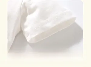 Detailed close-up of white cotton T-shirt sleeve with durable double-needle stitching