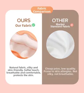 Detail view comparing soft breathable natural fabric with standard market textile