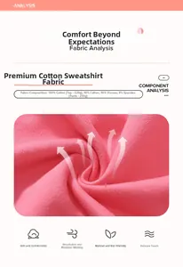 Detail of pink soft cotton knit fabric for girl's sweatshirt showing texture and quality