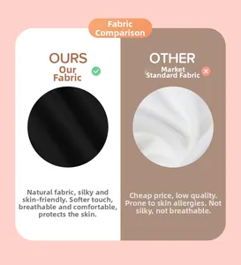 Detail view comparing soft breathable natural fabric versus standard material for kids pants