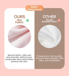 Close-up fabric comparison showing natural soft pink knit texture versus regular white material