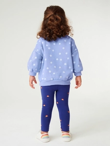 Ensemble sweat-shirt à pois mauves et legging imprimé arc-en-ciel pour filles