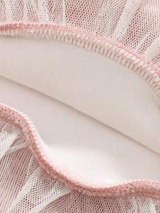 Tessuto in tulle rosa con spessa fodera in pile bianco caldo per vestiti da bambina