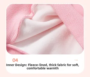 Detailed view of pink ribbed fabric with thick white fleece lining for warmth