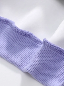 Sweatshirt violet pour filles avec doublure en polaire et poignets côtelés doux