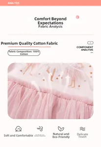 Dettaglio dell'abito rosa per bambina in puro cotone con motivi di ballerina