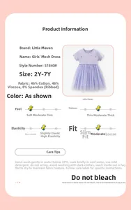 Spécifications détaillées et guide d'entretien pour robe princesse violette en tulle