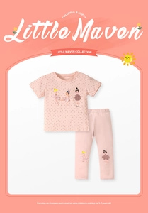 Pink girls' summer set with 3D ballerina dolls and polka dot patterns for 2-7 year olds