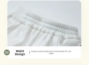 Detail of white cotton pants showing the soft elastic waistband for toddlers