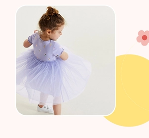 Robe de princesse violette pour fille avec imprimé dessin animé et jupe en tulle multicouche