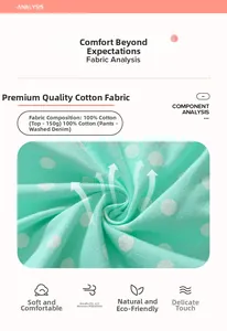 Detail of 100% cotton mint green polka dot fabric with soft 150g knit texture