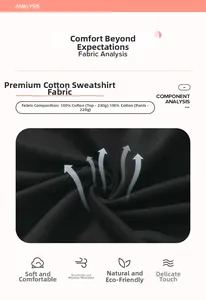 Detail showing 100% cotton fabric texture and weight specifications for boys' hoodie set