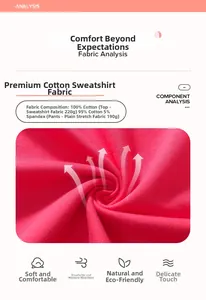 Detailed fabric texture of 100% cotton 220g sweatshirt and 190g spandex pants