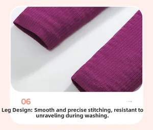 Detailed close-up of ribbed cuffs with flat seam stitching on purple girl sweatshirt