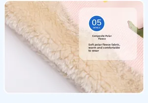 Close-up of pink cotton knit fabric with warm beige Arctic velvet lining for kids' jackets