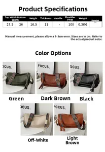 Guide des tailles et options de couleurs pour le sac Boston rétro en cuir PU texturé